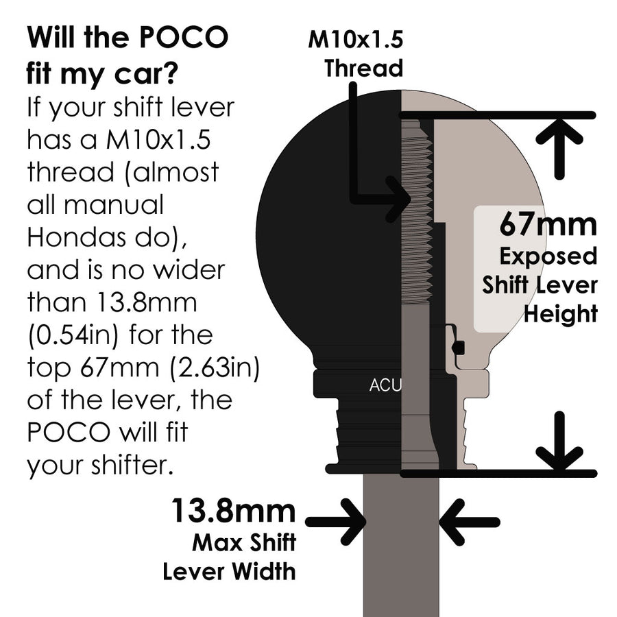 POCO Insulated Low-Profile Shift Knob in Black (M10X1.5)