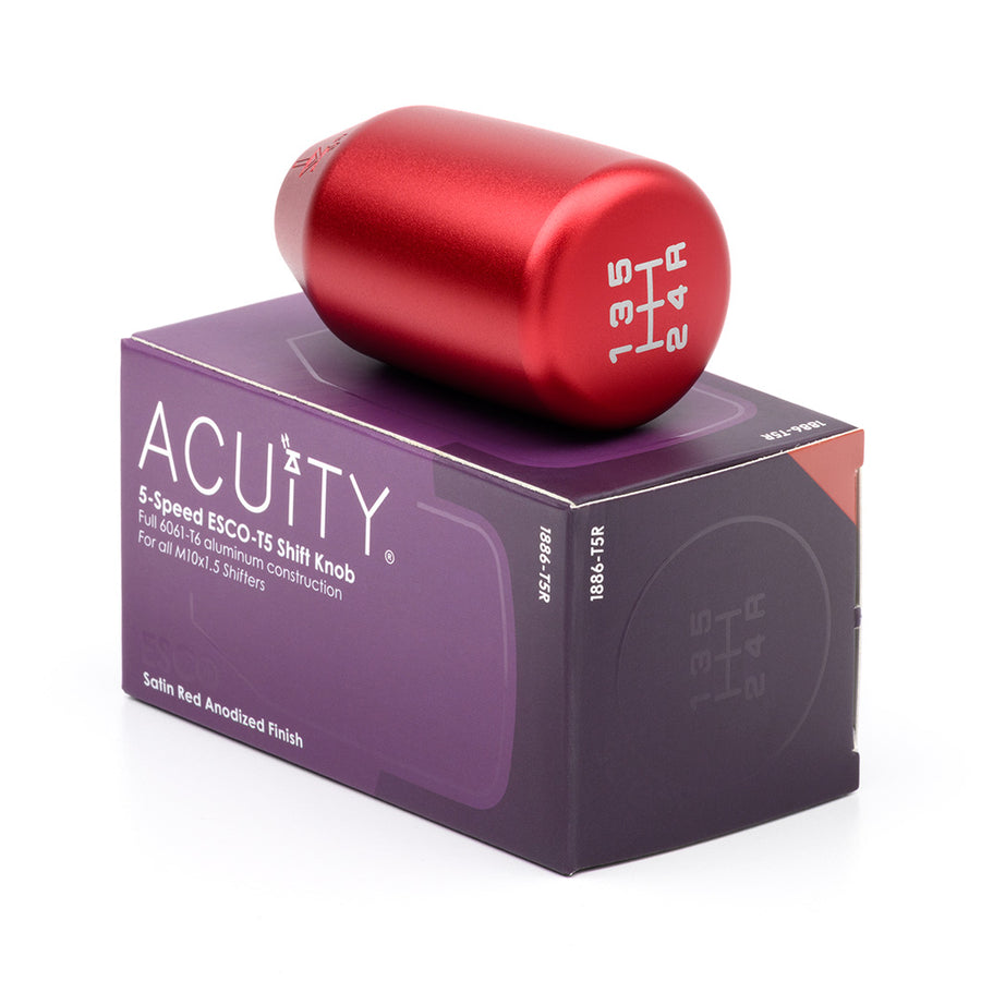 ESCO-T5 5-Speed Shift Knob in Satin Red Finish (M10x1.5)