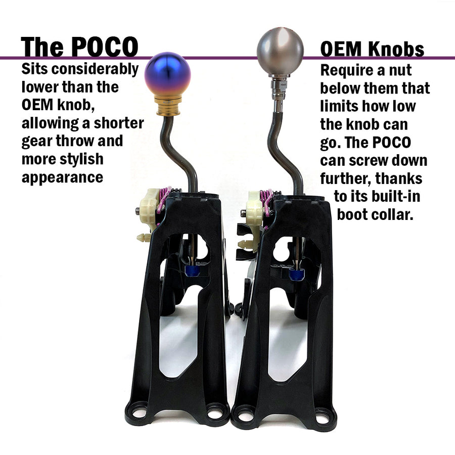 POCO-Ti Low Profile Shift Knob in Burnt Titanium Finish (M10x1.5)