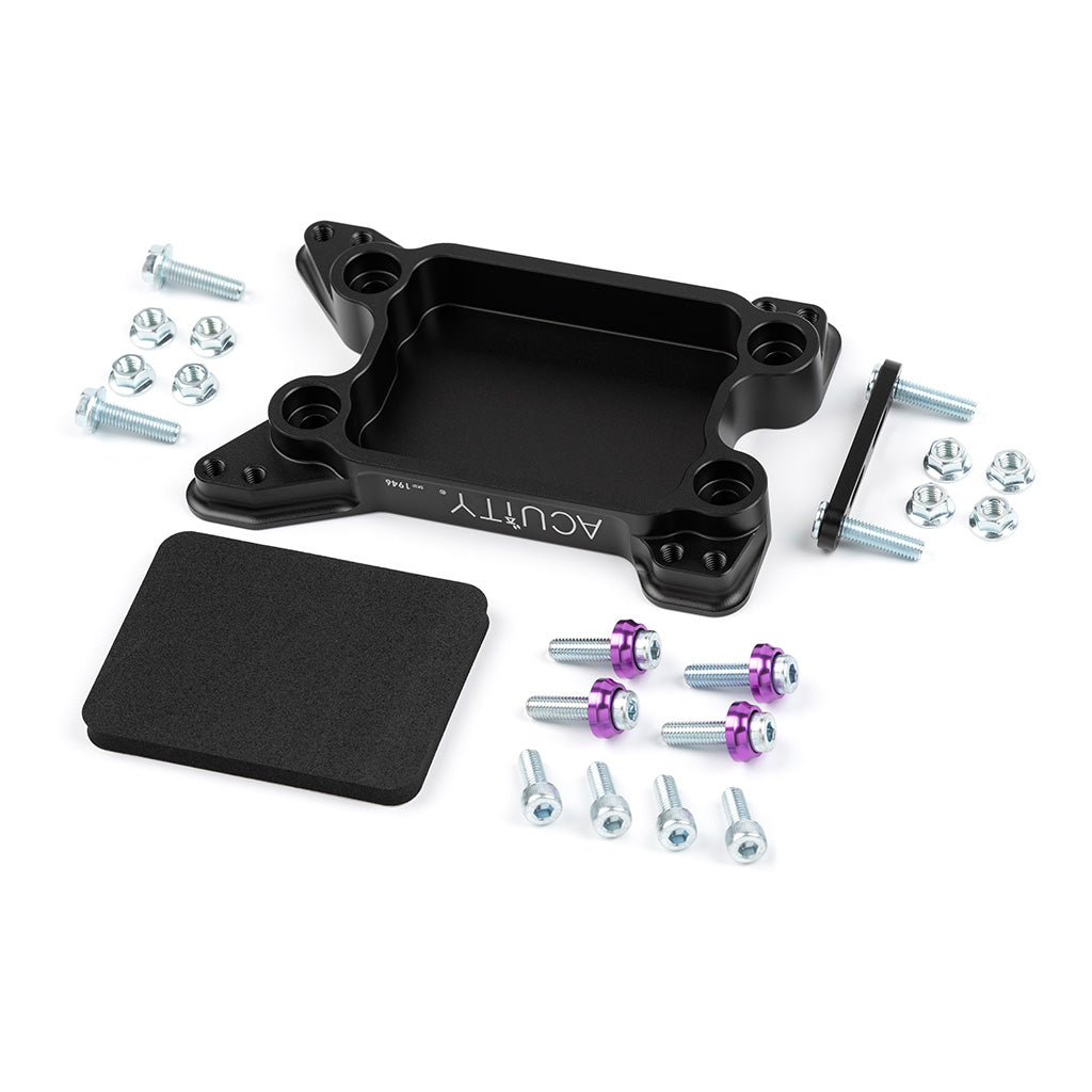 VMS Racing Short Throw Shifter Adapter + Base Plate Bushings For Honda Civic Si - Gunmetal Grey Aluminum