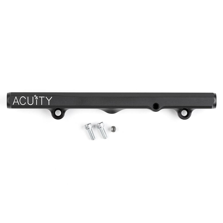 Acuity K-Series Fuel Rail in Satin Black Anodized Finish with mounting hardware