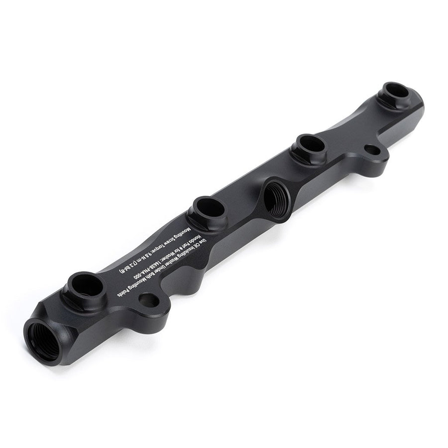 underside of Acuity K-Series Fuel Rail in Satin Black Anodized Finish
